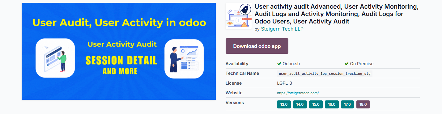 User activity in odoo, User Activity Monitoring odoo, Audit Logs for Odoo Users FROM Odoo Apps